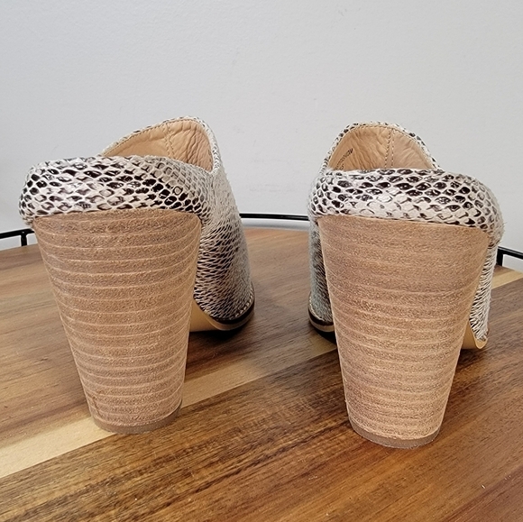 Beast Fashion Snakeskin Print Western Mule Booties Size 6 - Picture 13 of 17